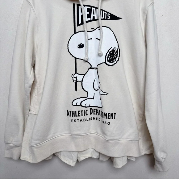 Zara Womens Small Snoopy Peanut Limited Tier Back Beige Hoodie - Picture 6 of 16